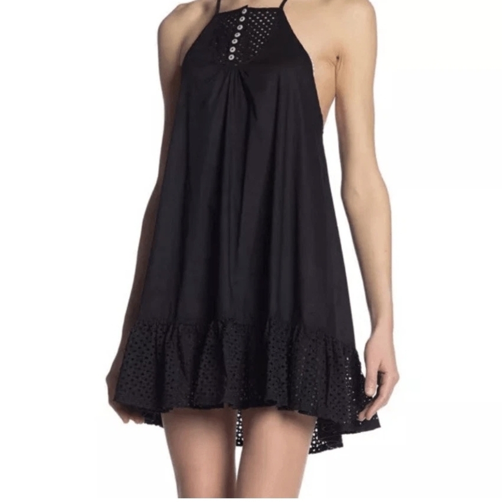 Free People Women's Black Midi Dress. Size S